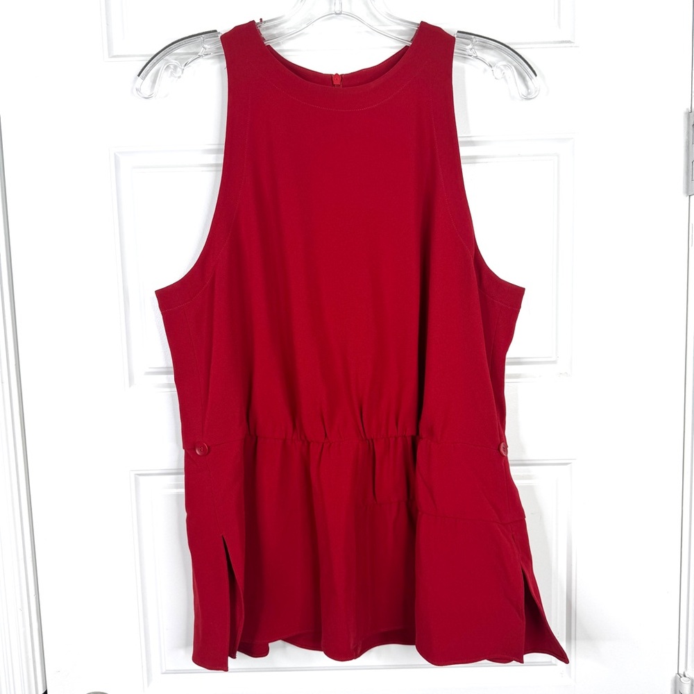 TIBI Sleeveless Top NEW With Tag Size 10 Cherry Red